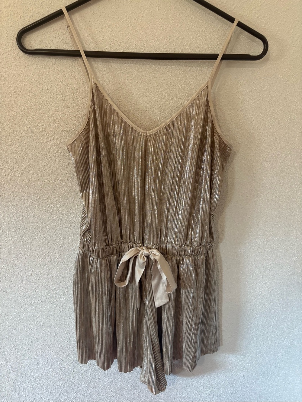 Victoria’s Secret Metallic Gold Pleated Romper